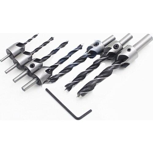 ONNFANG 5 Flute Countersink Drill Bit Set Drill Press Set Twist Drill Bit Chamfer Reamer Woodworking Power Tools 3-6/3-10mm