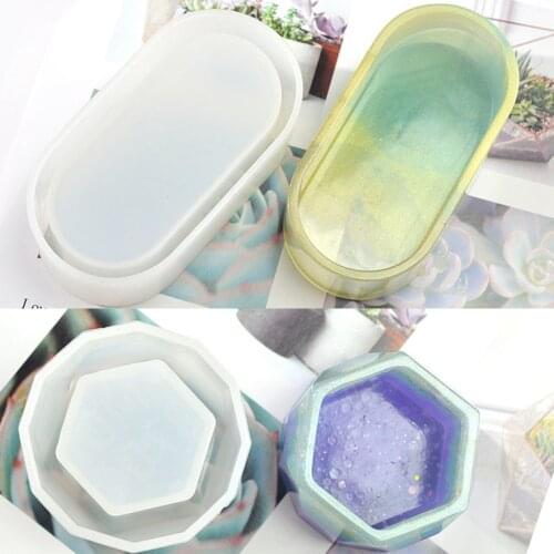 Oval Flower Pot Silicone Mold For DIY Crystal Epoxy Resin Home Decoration Handmade Jar