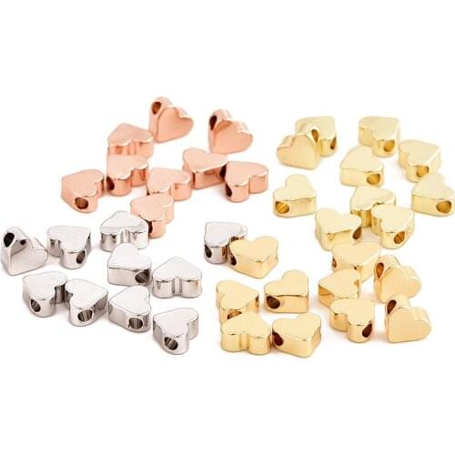 Perforated peach heart multicolor love paint electroplating pendant necklace pendant used to make jewelry accessories