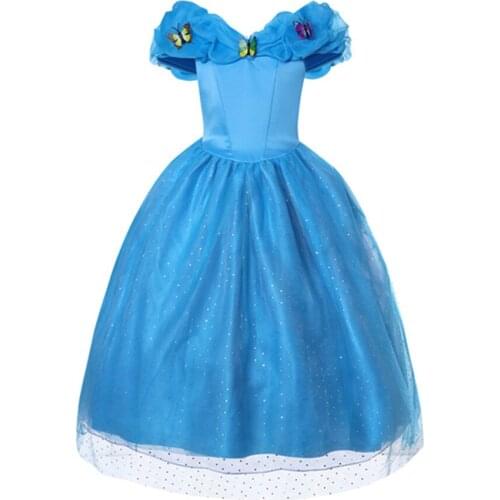 FINDPITAYA Girl GrayGirl Dress Kids Butterflies Sleeveless Party Cosplay Costume Children Birthday Pageant Fancy Wedding Dress