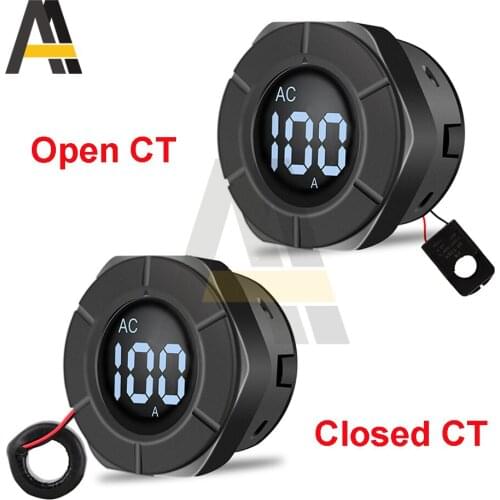 PZEM-024A AC 100A Round LCD Digital Ammeter AC 30-500V Electric Amp Panel Meter Current Meter With Split CT