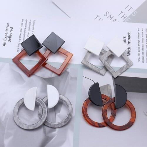 Fashion Statement Earrings 2019 Acrylic Earrings Leopard Geometric Earrings For Women Round Square Hanging Dangle Earring EB832