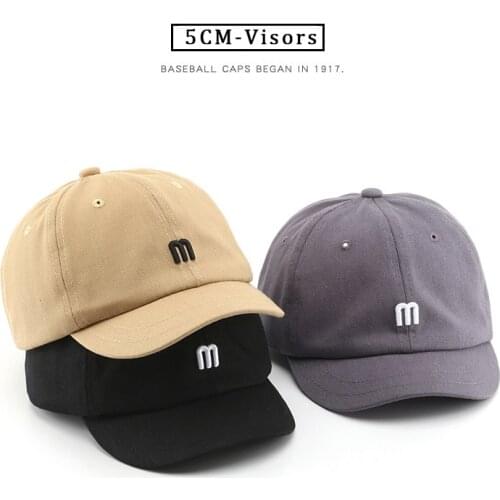 SLECKTON Cotton Baseball Cap for Men and Women 5CM Visors Casual Snapback Hat Fashion M Embroidery Hats Summer Sun Caps Unisex