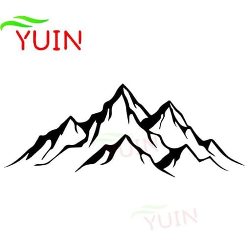 Powerful Mountain Pattern Sticker Fashionable Body Decoration PVC Waterproof Sunscreen Decal Black/White/Red/Laser/Silver