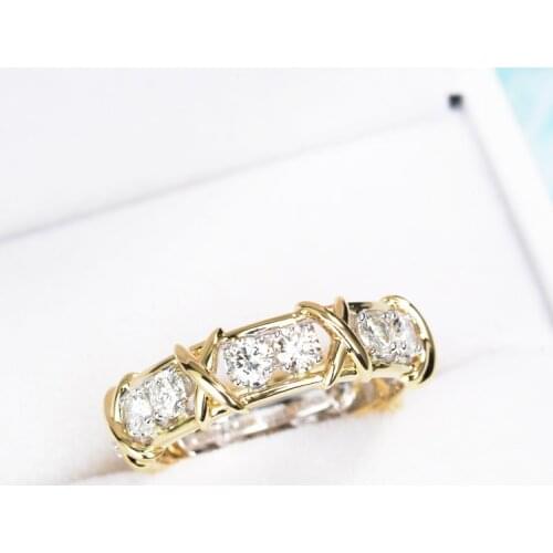 Size 5-10 Top Selling Luxury Jewelry Vecalon 10KT Yellow Gold Filled Brand Desgin White Clear 5A CZ Enternity Women Wedding Ring