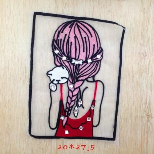 1 PC Embroidered Lace Girl Patch for Dress Jeans Hat Bag DIY patches HAND SEWING TYPE Shoes Patch