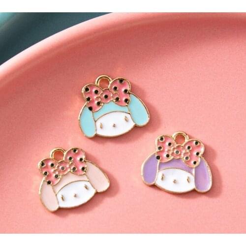 10Pcs Enamel Silver Girls Charms Pendant for Jewerly DIY Making Bracelet Women Earrings Necklace Accessories Findings Craft