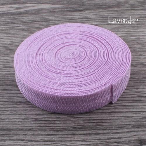 120Y OEM 5/8 Shiny Solid Highly-flexible Nylon Folded Over Elastic Webbing Ribbon Stretch FOE for Hair Tie/Hair Bows/Headbands