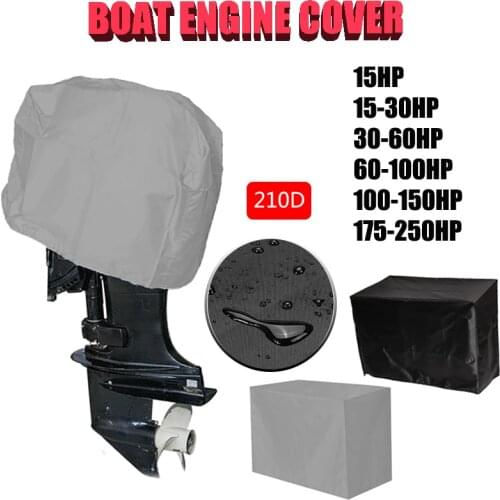 15-250HP 210D Waterproof Yacht Half Outboard Motor Engine Boat Cover Anti UV Rain Dust Scratch Cover Marine Engine Protector