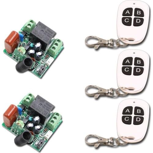220V 10A Wireless RF Remote Control Switch RF Wireless Remote Control Switch Systerm 3 Transmitter+ 2Receiver 315/433Mhz