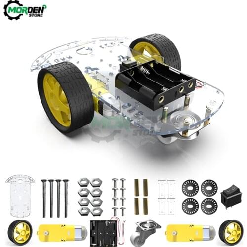2WD Robot Smart Car Chassis Kits with Speed Encoder for Arduino 51 M26 DIY Education Robot Smart Car Kit