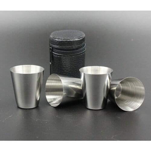 5pcs/lot 30ml Outdoor Camping Tableware Travel Cups Set Picnic Supplies Stainless Steel Wine Beer Cup Whiskey Mugs