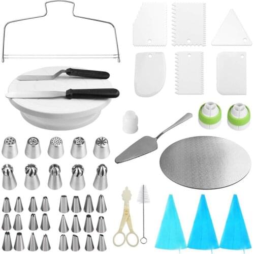54 PCS Cake Stand White Wedding Cake Tools Fondant Bakeware Cake Decorating Supplies Dessert Table Pops