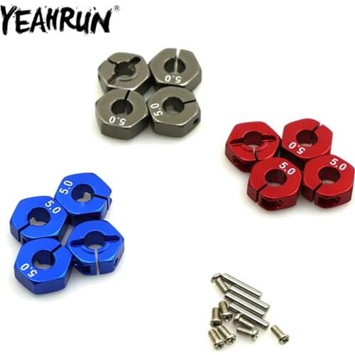 YEAHRUN 4PCS Aluminum Wheel Hex Drive Adapter with Pins & Screws for HSP HPI Tamiya Sakura D3 XI RC Crawler Car