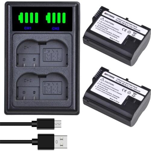 Batmax EN-EL15 EN EL15 ENEL15 Battery +New LED Dual USB Charger for Nikon D500 D600 ,D610 D750 D7000 D7100 D7200 D800 D800E D810