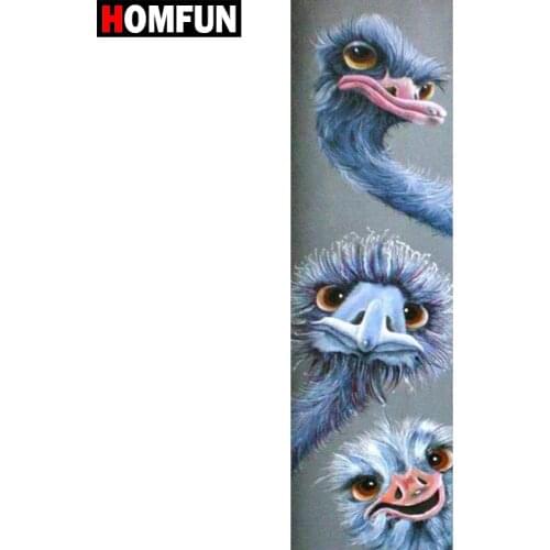 HOMFUN Full Square/Round Drill 5D DIY Diamond Painting "three Ostrich" 3D Embroidery Cross Stitch 5D Home Decor Gift A14954