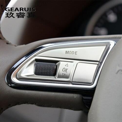 Car styling For Audi Q5 steering wheel switch buttons Trim Frame protection Covers stickers and decals Auto Interior Accessories