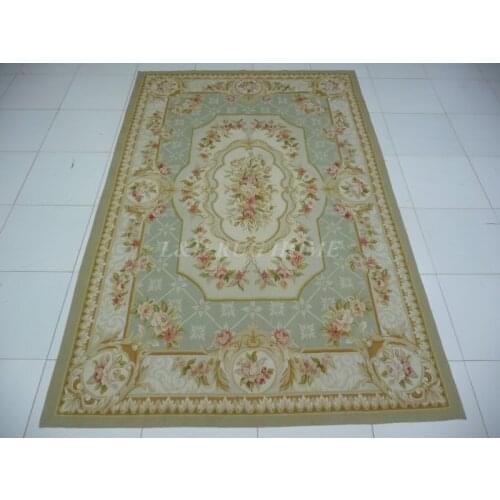 Free Shipping 6.25'X9.52 French Woolen Aubusson rug handmade 100% New Zealand wool rugs area rugs and carpets