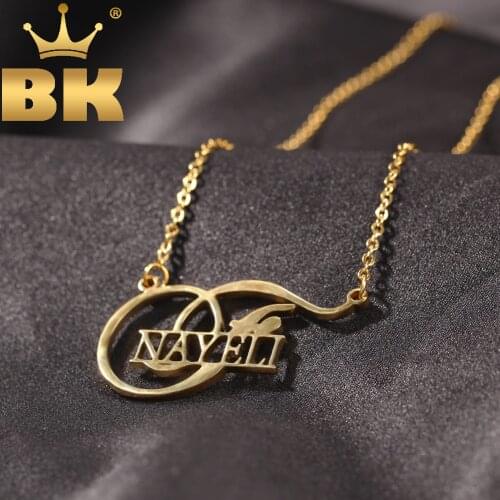 THE BLING KING Custom Initial Letters Chain Necklace Personalized Stainless Steel Name Choker Elegant Accessories Hiphop Jewelry
