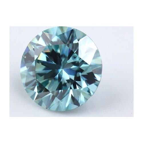 Blue Color Round Brilliant Cut 1ct -6cts 6.5mm-12mm VVS1 Excellent Cut Grade Test Positive Loose Moissanite Stone for Jewelry