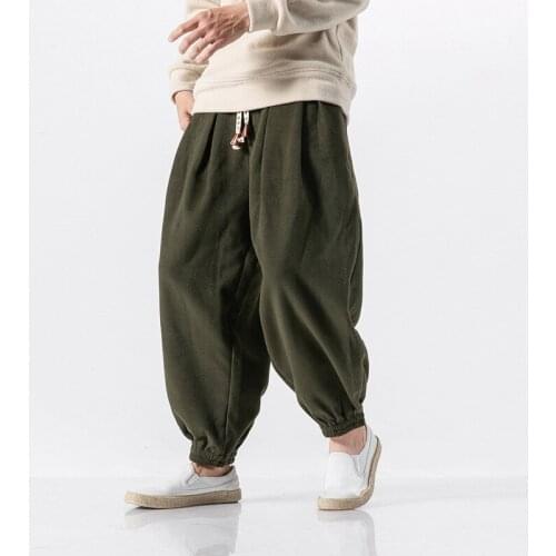 Mens Jogger Pants Woolen Warm Winter Pants Men Joggers Sweatpants Hip Hop Pants Streetwear Men Pants