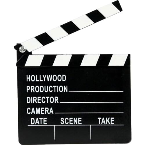 Black Wood Hollywood Film Directors Clapper Board TV Action Board Photo