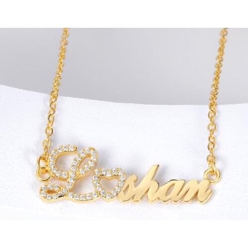 Zircon Personalized Custom Name Necklace Pendant Necklace For Women Friends Stainless Steel Chain Names Necklaces Pendants Gift
