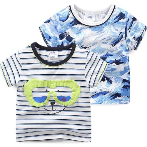 Baby Cartoon T-shirt 2021 Summer New Boys' Clothing Childrens Short-Sleeved T-shirt