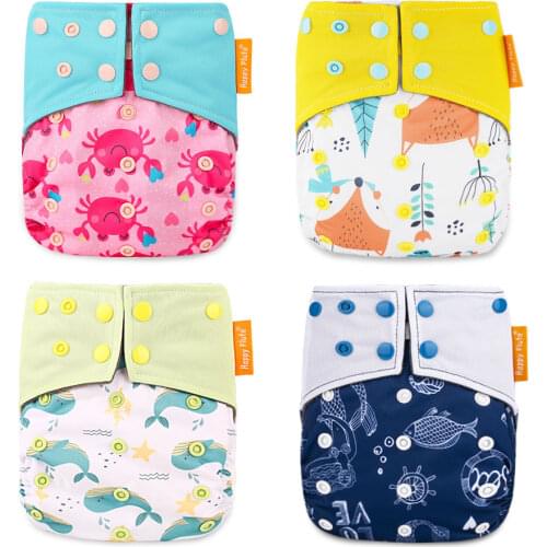 Happy Flute OS Bamboo Charcoal Pocket Baby Nappy with 1pcs Insert Waterproof Washable Cloth Diaper
