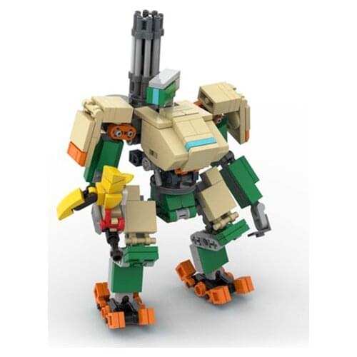 MOC Creation Bastion Vanguard Morphing Robot Building Blocks Kit Gatling Machine Destroyer Arms Idea Game Toys For Children Gift