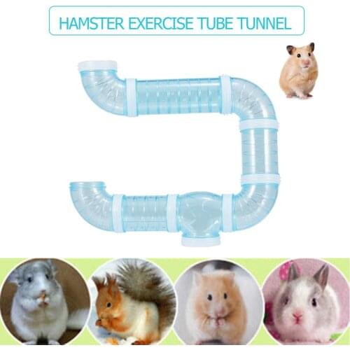 DIY Plastic Pipe Line Tube Training Playing Connected External Tunnel Toys for Small Animal Hamster Cage Hamster Sports Tunnel