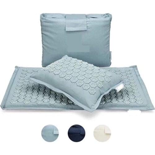 Nature Linen Coconut palm Massage Yoga mat sport pillow mat with bag Lotus Spike Acupressure Mat Cushion