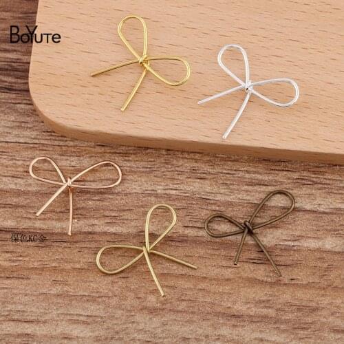 BoYuTe (20 Pieces/Lot) 23*20*0.8MM Metal Brass Winding Bow-Knot Materials Handmade Diy Jewelry Findings Components