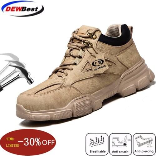 Mens steel toe work safety sneakers indestructible work safety boots autumn and winter shoes sports safety shoes direct sales
