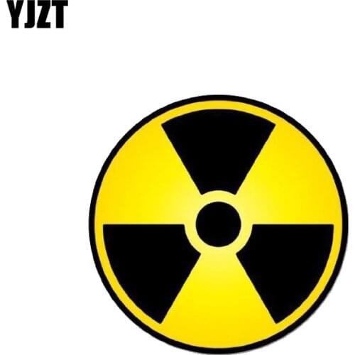 YJZT 14CM*14CM Funny Nuclear Radiation Warning Car Sticker PVC Decal 12-0757