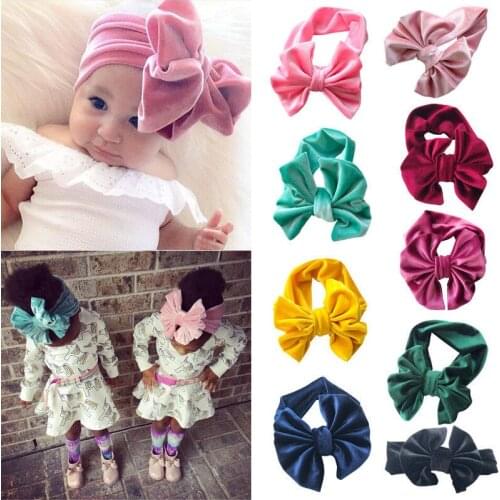 New Euramerican Fashion Big bowknot Headband baby girl headbands Bow hair band children kid Cotton turban Head Wrap Accessories