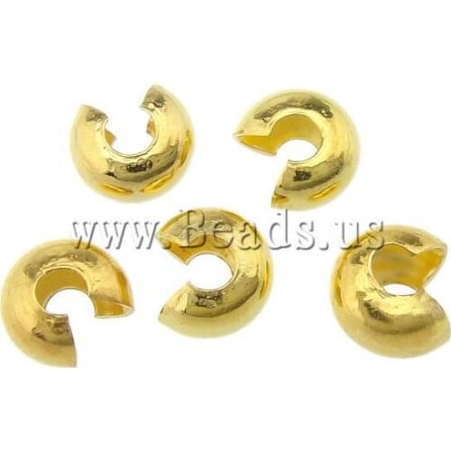Wholesale 200PCS Crimp Beads 5mm Gold,Silver Plated Conceal Crimp Knot cover Beads Tube End