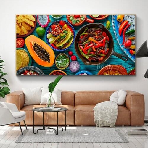 Full Square round Diamond Painting Mexican Food Mix colorful Sombrero Kitchen Cross Stitch 5d Diy Needlework Embroidery N533