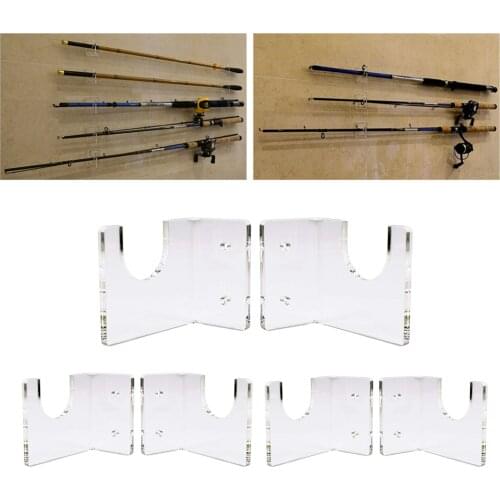 Transparent Fishing Rod Holder Multifunctional Wall Mounted Fishing Rod Storage Rack for Home Garage Cabin ALS88
