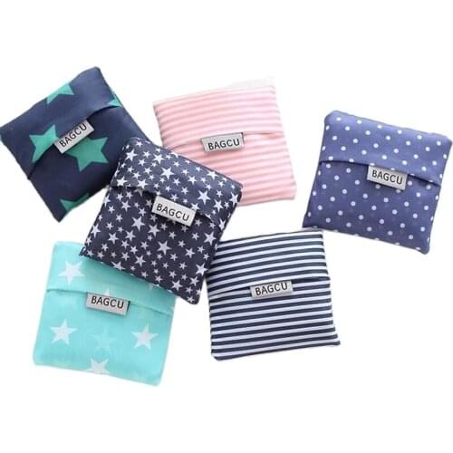 Directly Order Wholesale 100pcs/lot Square 210D Polyester Eco-Friendly Reusable Foldable Shopping Bags Grocery Tote Bags