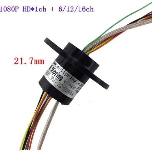 HD Slip Ring 1ch 1080P HD+6~16 Channels Video Slipring Conductive Rotating Connector Spare Parts for Monitor Camera