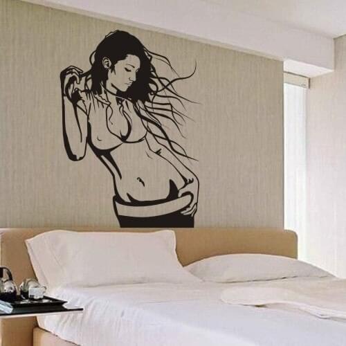 Sexy Girl Beauty Body Pub Bar Wall Stickers, Woman Naked Girl Wall Decal KTV Pub Bar Shop Sticker