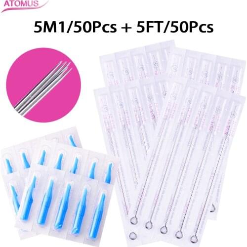 5M1 Tattoo Needles Agujas Tatuaje Frivolite Naalden Aiguille Tatouage Needle Tattoo Tips Permanent Make Up Material De Tatuagem