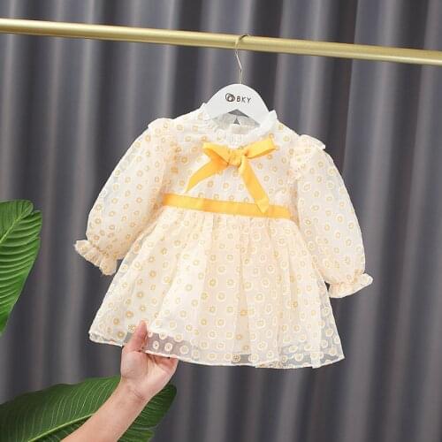 2021 Spring Girls Dresses Children Clothes Baby Girls Dots Dress Kids Prince Dress Baby Girls Dress Girls Outwear M7