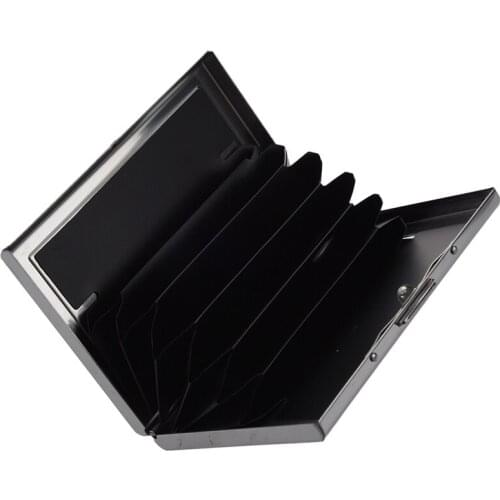 Waterproof Aluminum Pocket Wallet Business Credit Card Portable Holder Case Black