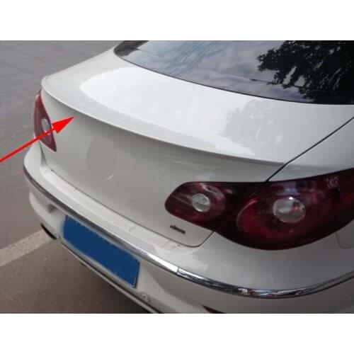Rear Spoiler Fit For 2009-2012 VW CC Volkswagen Unpainted Trunk With Light Wing Model Factory Lip Style