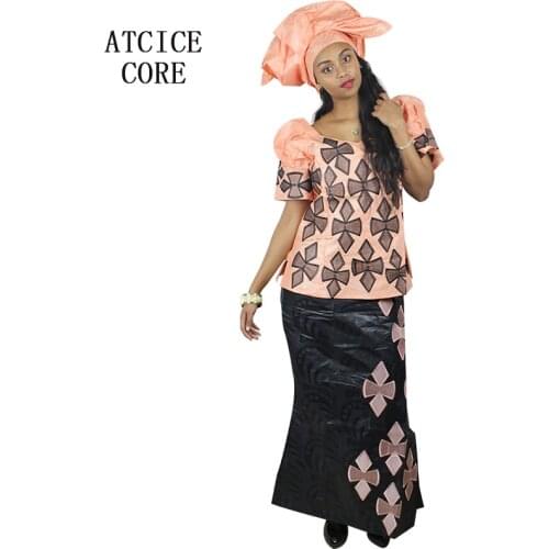 African dresses for woman bazin brode design dress three pcs one set DP913