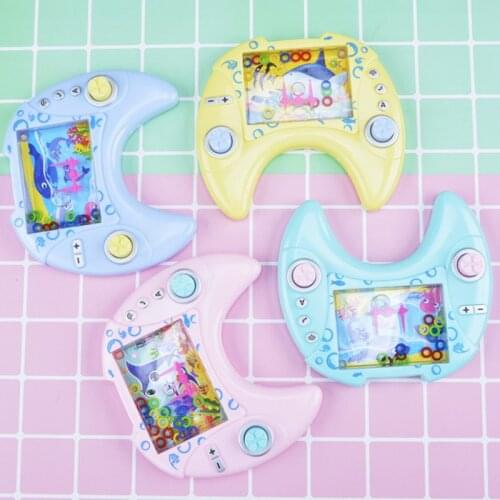 1 PC Retro Water Ring Game Machine Child Handheld Game Machine Water Circle Ring Toss Squeeze Toy Parent-Child Interactive Toy