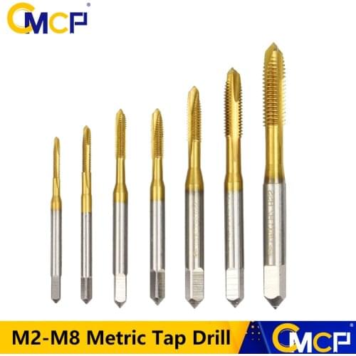 1pc HSS M2/M2.5/M3/M3.5/M4/M5/M6/M8 Screw Tap Titanium Coating Tap Drill Metric Hand Tap Straight Flute Thread Tap