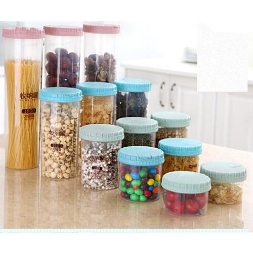 1PC New Storage Boxes DIY Printed Circular Seal Pot Transparent Snacks Receive A Storage Tank Grain Food Seal Pot OK 0443